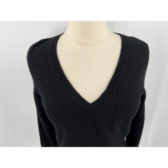 Margaret O'Leary Sweater Womens Black Cashmere Long Sleeve V Neck Pullover M? - Picture 2 of 7